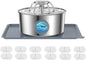 LucidShine 108oz/3.2L Stainless Steel Cat Water Fountain with 12 Filters (up to 1-Year Supply), Large Capacity Dog Water Fountain, Ultra Quiet Automatic Metal Pet Water Dispenser