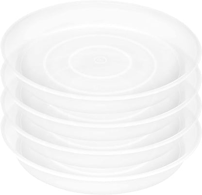 4 Pack of 16 inch Plant Saucer (13.8 Inch Base), 1.7" Depth Tray, Large Deep Garden Plastic Flower Planter Plant Trays for Indoors Outdoor Bath Bath (16", Clear)