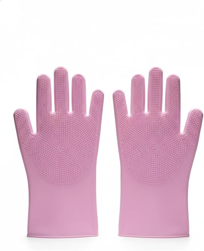 3-in-1 Stress-Free Dog Bathing Kit – Silicone Grooming Gloves, Suction Lick Mat, and Dental Brush – Complete Pet Spa Set for Anxious Dogs (Pink)