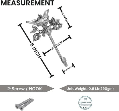 Solid Brass Bird Antique Towel Hook Bathroom Accessories Retro Bathroom Hardware Bird Cloth Hook Wall Mounted Vintage (Brass Chrome)