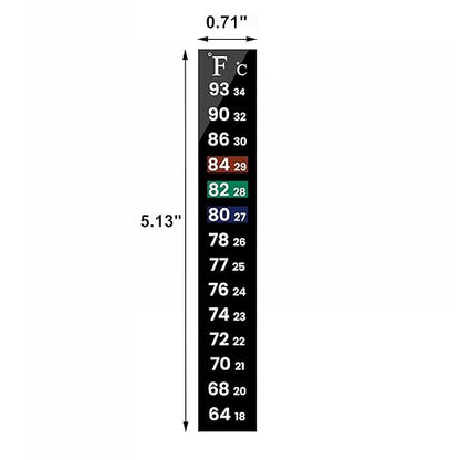 AQUANEAT 6 PCS Aquarium Thermometer Strips, Fish Tank Thermometer Sticker, Terrarium Water Temperature Test (5.13" x 0.71")