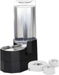 RIZZARI Large Dog Water Dispenser: 9L Raised Gravity Gray Automatic Stainless Steel Waterer with 2 Caps - 100% BPA Free - Pet Feeder for Senior Dogs with Joint Pain in Bedroom Garden