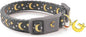 WAAAG Cat Collars, Gold Moons and Stars Cat Collar, Safety Breakaway Cat Collar, Glow in The Dark (Standard 9"-15" Neck, Grey)
