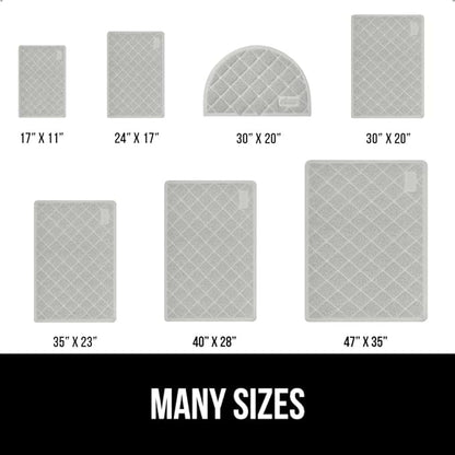 GORILLA GRIP Cat Litter Box Mat, Water Resistant, US Designed Kitty Litter Trapping Mats, Easy to Clean, Scatter Control, Less Mess and Clean Floors, Kitten Supplies for Indoor Cats, 30x20 Light Gray