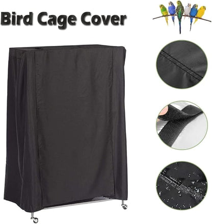Extra Large Bird Cage Cover Breathable Waterproof Material Universal Black-Out Bird Parrot Cover Good Night Birdcage Cover Sleep Helper for Parrots Parakeets Budgies Macaw (40x27x48in)