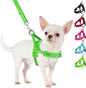 SlowTon No Pull Small Dog Harness and Leash Set, Puppy Soft Vest Harness Neck & Chest Adjustable, Reflective Lightweight Harness & Anti-Twist Pet Lead Combo for Small Medium Dogs (Green-Front Clip,XS)