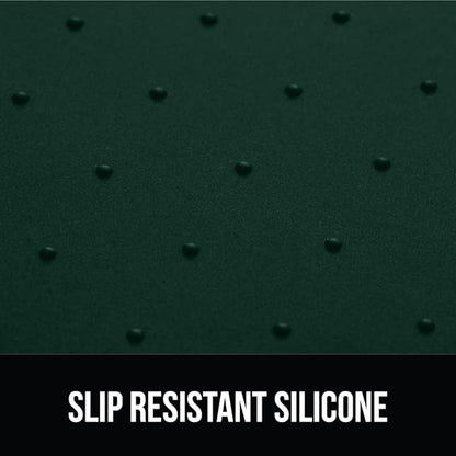 GORILLA GRIP 100% Waterproof Raised Edge BPA Free Silicone Pet Feeding Mat, Dog Cat Food Mats Contain Spills Protects Floors, Placemats for Cats and Dogs Water Bowl, Pets Accessories 16x10, Green