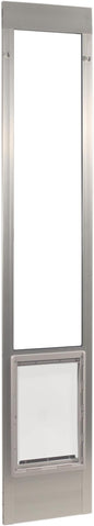 Ideal Pet Products Aluminum Pet Patio Door, Adjustable Height 77-5/8" to 80-3/8", 15" x 20" Flap Size, Mill/Silver