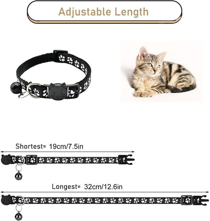 2 Pack Cat Collars Quick Release Reflective Kitten Collar with Bell & Safety Release (Dark Pink)
