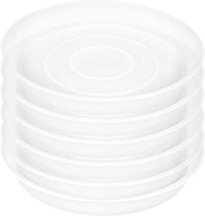 2 Pack of 8 inch Plant Saucer Clear, Heavy Duty Plastic Plant Water Tray 8 inch Round, Flower Plant Saucers for Indoors No Holes, Plant Dishes Saucer for Planter 7"/8" (8", Clear)
