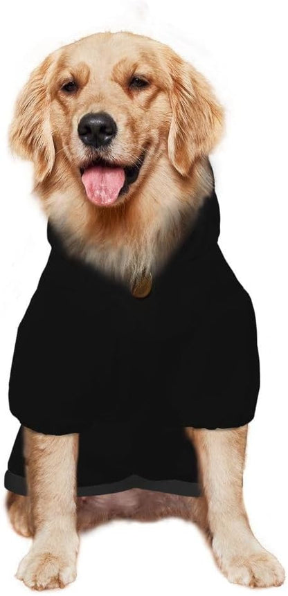 Personalized Dog Hoodie Customized with Name Photo Pet Warm Sweater Hoodie for Medium Large Dogs & Cat Puppy, 1PC, Blank Black, M