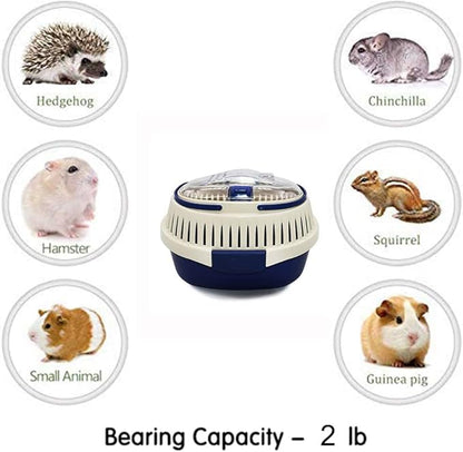 KAMEIOU Blue Small Animal Carrier for Guinea Pig, Sugar Glider, Hamster, Hedgehog, Chinchillas, Rat, Snakes - Portable, Lightweight, Breathable - Travel, Outdoor, Home Use