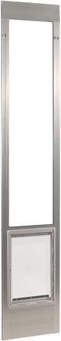Ideal Pet Products Aluminum Pet Patio Door, Adjustable Height 77-5/8" to 80-3/8", 10-1/2" x 15" Flap Size, Mill/Silver