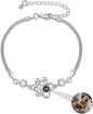 Custom Photo Projection Bracelet Dog Paw Bracelets Personalized Photo Bracelet with Picture inside Pet Dog Cat Paw Charm Picture Bracelets for Christmas Anniversary