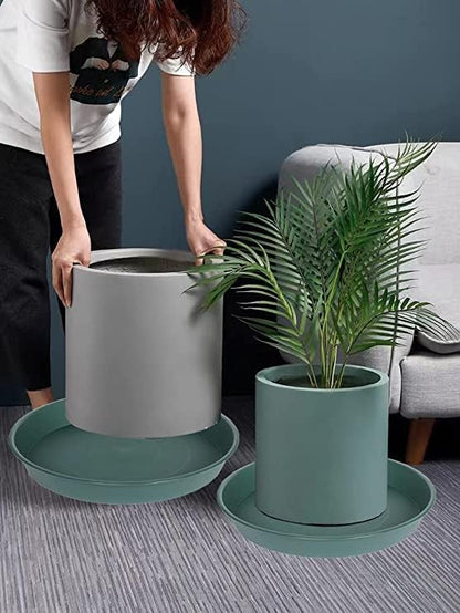 6 Pack of 12 inch Plant Saucer Bird Bath Bowl, Heavy Duty Plastic Plant Saucer 12 inch Round, Durable Plant Tray for Pots, Plant Saucers for Indoors, Plant Trays for Planter (12", Green)