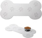 Diatomaceous Earth Dog Food Mat, Large 19.6"x9.8" Bone Shape with Paw Print Design, Super Absorbent Fast Drying Non-Slip Pet Bowl Mat for Food and Water, Waterproof Floor Mat for Small Medium Dogs