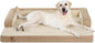 KSIIA Washable Dog Bed XL Senior Dog, Orthopedic Warm Soft Pet Sofa Waterproof Pet Couch with Sides, Non-Slip and Egg-Crate Foam Extra Large Beds with Removable Cover, 41x27Inch, Brown