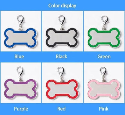 Double-Sided Personalized Dog Tags for Pets - pet ID tag, Laser Engraved Dog tag, Name tag for Dog Collar, Dog Tags for Large Dogs (Orange, Bone-Shaped-Large)