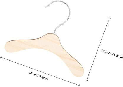 Professional Wooden Pet Clothes Hangers for Small Dogs and Cats, 8.66-inch Solid Wood Coat Hangers with Swivel Hook, Household Portable Dog and Cat Accessory Organizer