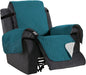 H.VERSAILTEX Reversible Quilted Recliner Covers Water Resistant Furniture Protector for Reclienr Chair with Elastic Straps for Pets Kids Sitting Width Up to 22"(Recliner, Dark Teal/Beige)