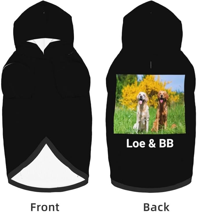 Custom Dog Clothes with Photo Name Logo Personalized Dog Sweaters for Small Medium Large Dogs Breathable Warm, OliveDrab, M