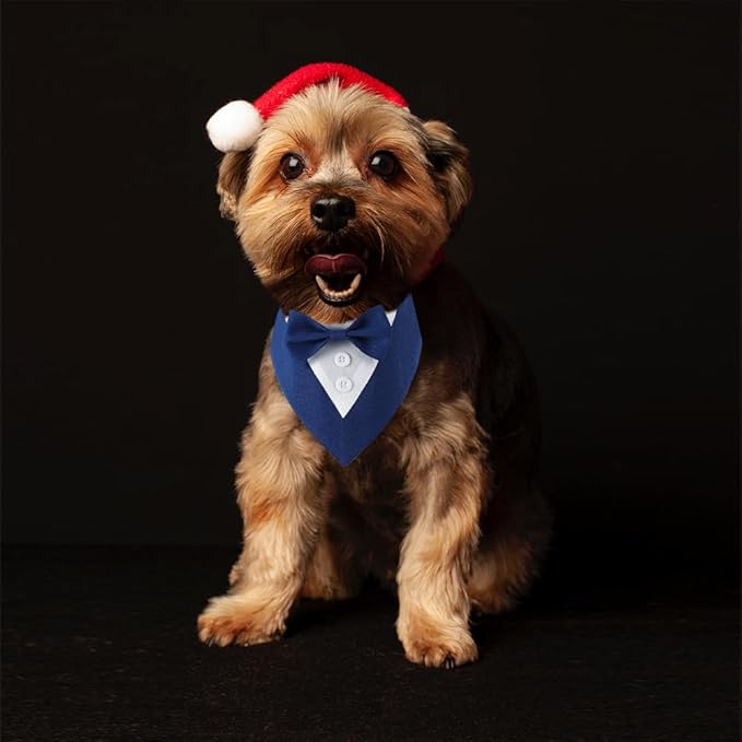Dog Tuxedo, Formal Dog Wedding Bandana Adjustable Pet Collar with Bow, Small, Medium and Large Wedding Clothing, Birthday Gifts for Dogs