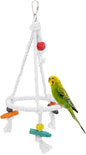 Hypeety Pet Bird Parrot Swing - Hanging Hammock for Parakeets, Budgies, Conures & Quaker Parrots - Cotton Rope Round Swing Toy