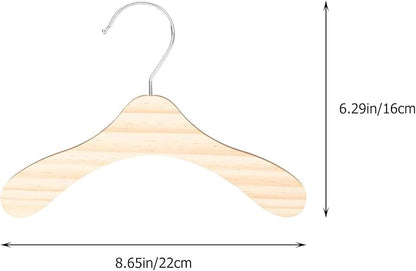 10pcs 8.66-inch Wooden Pet Hangers for Small Dogs and Cats, Wear-Resistant Dog Clothes Hangers, Household Professional Pet Accessory for Closet Organization