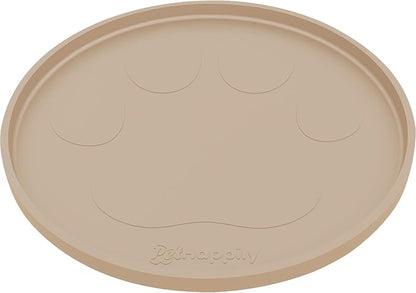 Dog Food Mat Round 10" - Raised Edges Dogs Mat for Food and Water Prevent Spill, Waterproof Cat Food Mats Protect Floors, Easy Clean Dog Bowl Mats for Food and Water, Silicone Pet Feeding Placemats