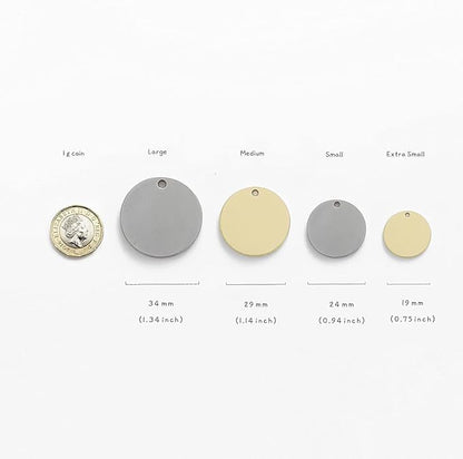 Cats Dogs ID Tags Personalized Engraving Birth Flowers Pattern for Custom Pets Collar Accessories 316L Stainless Steel Extra Small Round Name Plate