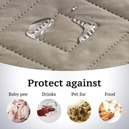 H.VERSAILTEX Reversible Sofa Slipcover Furniture Protector Water Resistant 2" Elastic Straps Sofa Cover Couch Covers Pets Kids Fit Sitting Width Up to 78" (Oversized Sofa: 86" x 132", Khaki/Beige)