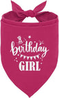Birthday Girl Dog Bandana, Deep Pink Dog Bandana, Funny Cute Dog Bandana, Pet Dog Triangle Scarf, Pet Dog Scarf Accessories, Girl Dog Bandana, Dog Bandana for Small Medium Large Dogs (E53)