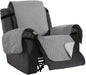 H.VERSAILTEX Reversible Quilted Recliner Covers Water Resistant Furniture Protector for Reclienr Chair with Elastic Straps for Pets Kids Sitting Width Up to 28"(Oversized Recliner, Light Grey/Beige)