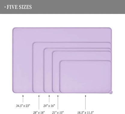 Waterproof Pet Feeding Mat with High Raised Edges, Heavier and Thicker Placemats for Cat Dog Water Bowl with BPA Free, Dogs Cats Food Mats for Messy Drinkers to Prevent Spill and Protect Floors