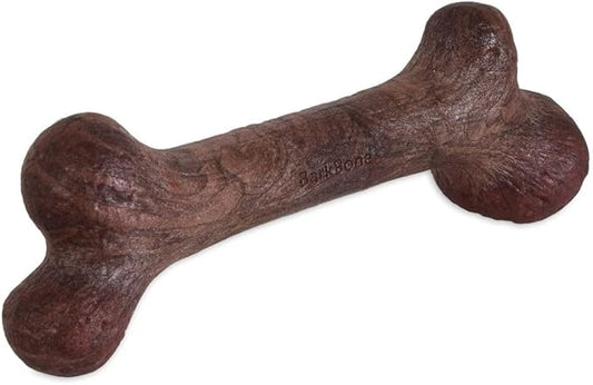 Pet Qwerks Dinosaur BarkBone - Nylon Dog Bone for Aggressive Chewers - Steak Flavor - 6.5"