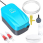 Pawfly Aquarium Compact Air Pump 15-40 GPH Quiet Oxygen Pump for 3-20 Gallon Fish Tanks Aerator Pump with Air Stone Disc Nano Bio Sponge Filter Airline Tubing and Check Valve Accessories