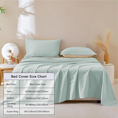 DUJUIKE Waterproof Bed Cover for Dog and Cats,Pet Hair Resistant Bed Sheet Cover, Protective Bed Liner Cover with 100% Waterproof Breathable Thin Fabric (Green, King 98 * 90 inch)