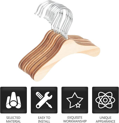 Wooden Pet Hangers for Small Dogs and Cats, 6.3 Inch Solid Wood Daily Clothes Hangers, Portable Household Pet Accessory for Dog and Cat Clothing Storage