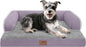 Small Dog Bed Waterproof Orthopedic Dog Beds for Medium Sized Dogs Comfy Pet Cat Bed with Sides, Washable Removable Cover