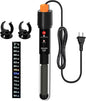 PULACO 100Watt Aquarium Heater for 15-25 Gallon Fish Tank, Adjustable Submersible Heater Thermostat with Thermometer Strip and Suction Cup