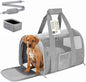 20 Inch Large Cat Carrier, Soft Sided Pet Carrier for Big Cats up to 25 lbs, Airline Approved Expandable Travel Carrier for 2 Cats, Puppy Carrier with Collapsible Food Bowl, Grey
