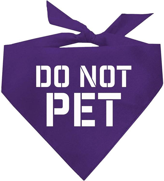 Do Not Pet Dog Bandana (Purple, XS 157)