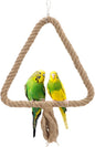 Bird Rope Swing Toy Parrot Climbing Perch Stand for Cockatiel Conure Cockatoo Parakeet Cage Hanging Decor (C: Triangle)