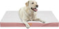 Sunheir Orthopedic Dog Bed for Large Dogs, Waterproof Deluxe Plush Dog Crate Bed with Removable Washable Cover & Anti-Slip Bottom, Egg Crate Foam Pet Bed Mat, 36 x 27 Inches, Pink
