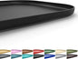 Silicone Pet Feeding Mat with Raised Edge for Food and Water, Dog Bowl Mats, Cat Bowls Placemat with High Lip for Floor Waterproof, Rubber Tray for Cats and Dogs 24 x 16 x0.8 Black