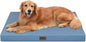 Outdoor All Weather XL Dog Bed, Waterproof Pet Bed for Extra Large Dogs, Orthopedic Egg Crate Foam with Removable Washable Oxford Cooling Cover, 44x32 Inch, Blue