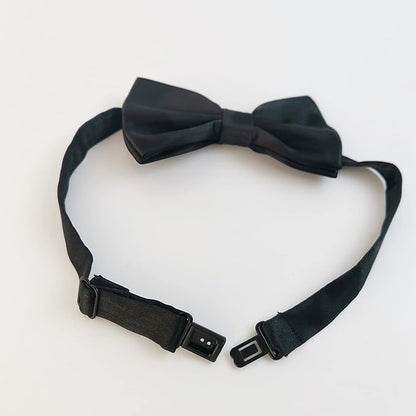Black Bow Tie for Dogs, KOOLMOX Adjustable Dog Bow Tie Collar for Medium and Large Dogs Cats Pets Wedding Birthday Graduation Holiday Christmas Cosutmes