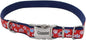 Coastal Pet - Ribbon - Adjustable Dog Collar with Metal Buckle, Red with Paws, 5/8" x 12"-18"