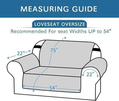 H.VERSAILTEX Reversible Loveseat Cover Furniture Protector Anti-Slip Water Resistant 2" Elastic Straps Couch Covers Pets Fit Sitting Width Up to 54"(Oversized Loveseat: 75" x 98", Dark Blue/Beige)