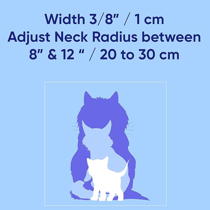 Pawtitas Glow in The Dark Cat Collar with Breakaway Safety Buckle & Bell Adjustable Kitten Collar, Blue